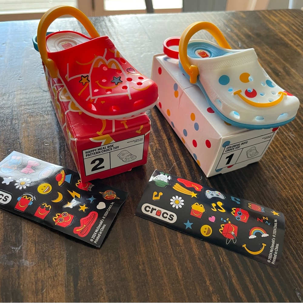 2024 McDonald's Happy Meal Toys Crocs Keychain Set Of 2 (#1 And #2) NEW IN BOX